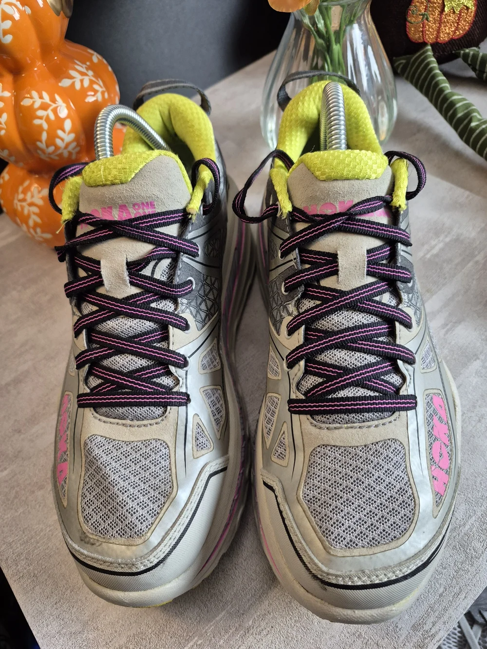 Hoka Stinson 3 Women's Gray & Pink Trail Running Shoes.Size 9.5